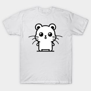 Curiosity Captured: Puzzled Hamster Pose T-Shirt